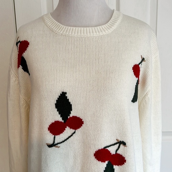 Millers Classic Wear Cherry Sweater Cream and Red Womens Sz 18 - Picture 2 of 13